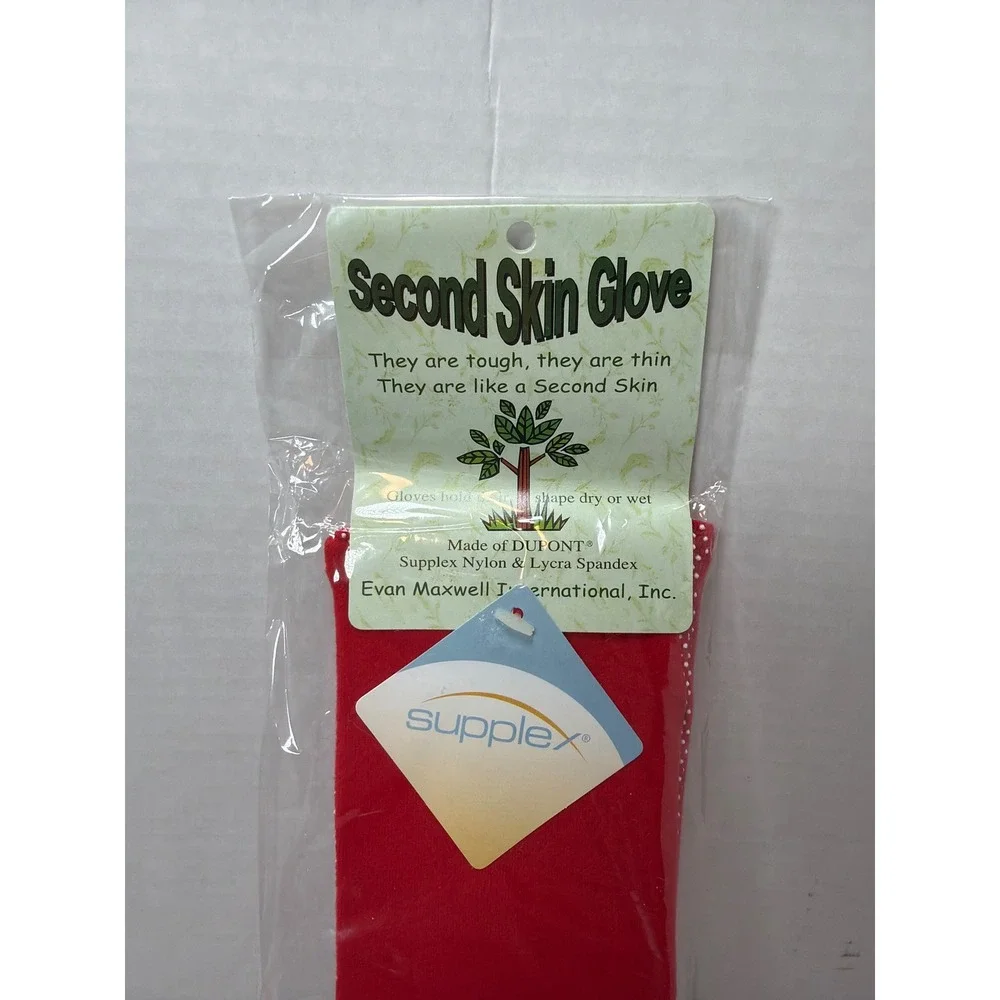 Evan Maxwell Second Skin Glove Women‎ OS Red Supplex Lycra Gardening Grip M9278